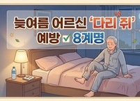 자다 깨는 찌릿한 통증… 늦여름 어르신 '다리 쥐' 예방 8계명