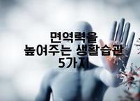 면역력을 높여주는 생활습관 5가지