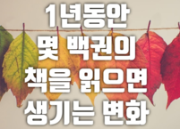 1년동안 몇 백권의 책을 읽으면 생기는 변화