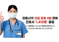 대한간호협회, 코로나19 긴급 모집 4일 만에  간호사 ‘1,410명’ 지원