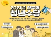 전라북도 청년 1,000명에게 월 30만원씩 수당 지급